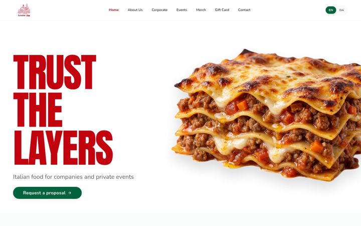 Screenshot of lasagnehub.com