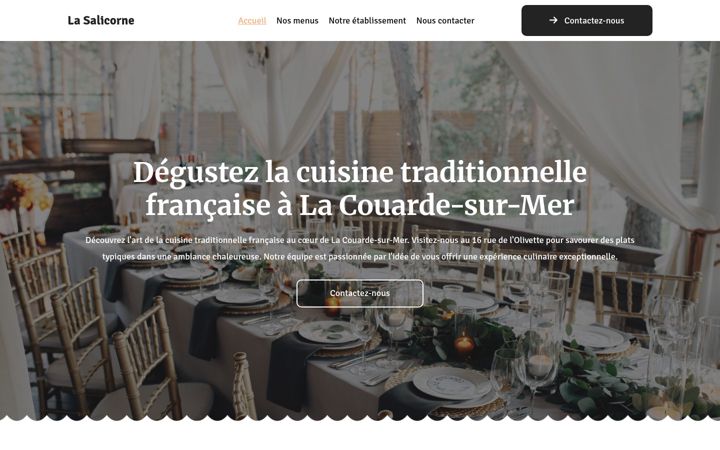 Screenshot of lasalicornerestaurant.fr