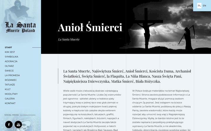 Screenshot of lasantamuertepoland.com