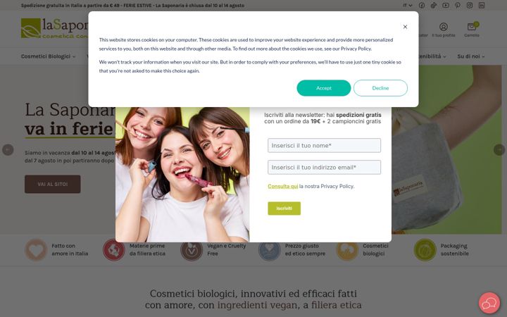 Screenshot of lasaponaria.it