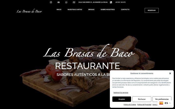 Screenshot of lasbrasasdebaco.com