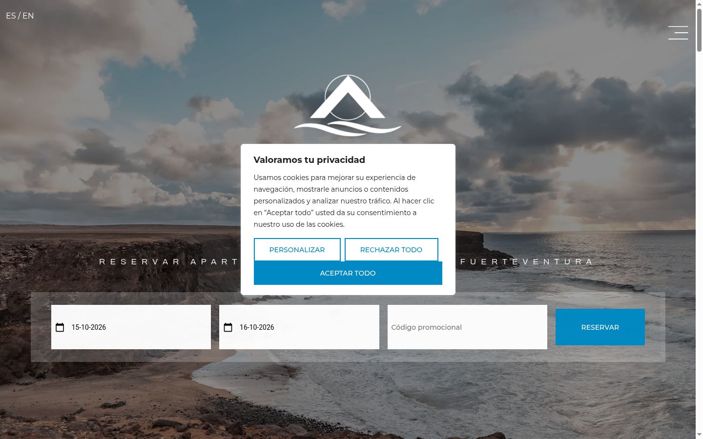 Screenshot of the consent banner shown before any interaction