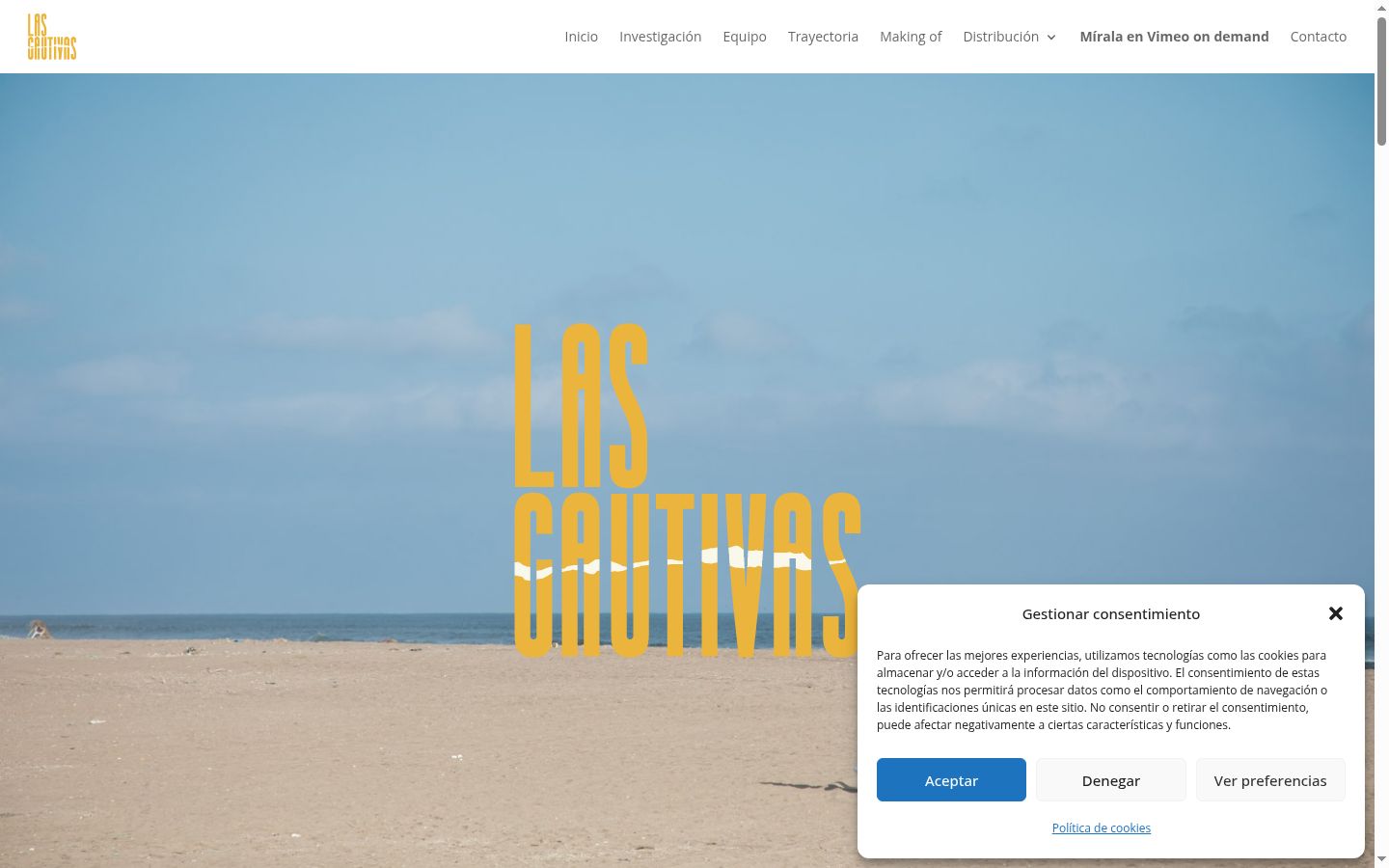 Screenshot of the consent banner shown before any interaction