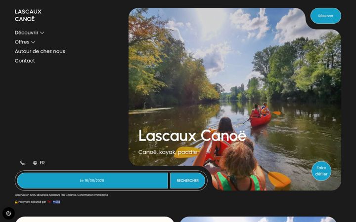 Screenshot of lascaux-canoe.com