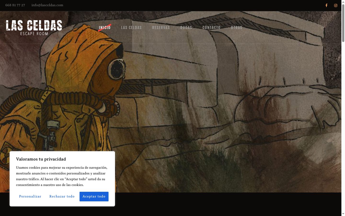 Screenshot of the consent banner shown before any interaction