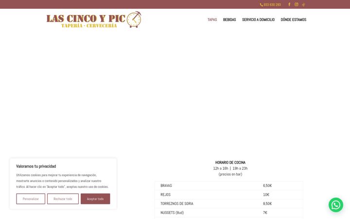 Screenshot of lascincoypico.com