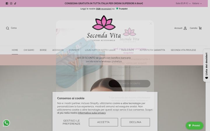 Screenshot stránky lasecondavitafashion.com