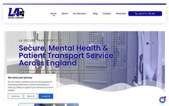 Screenshot of lasecuretransport.co.uk