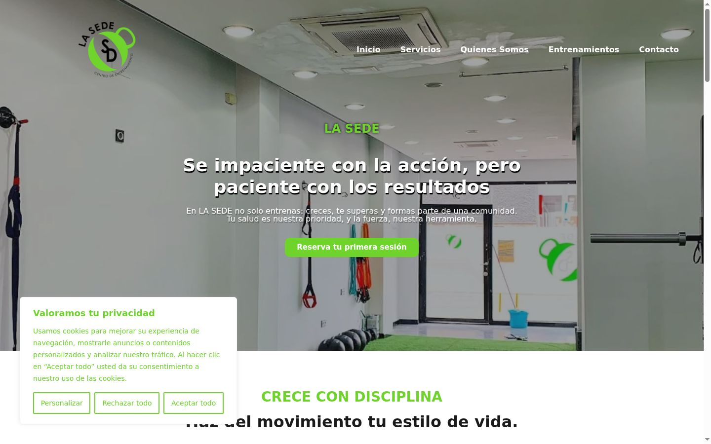 Screenshot del banner di consenso mostrato prima di qualsiasi interazione