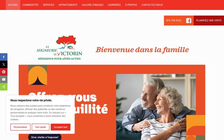 Screenshot of laseigneurielevictorin.com