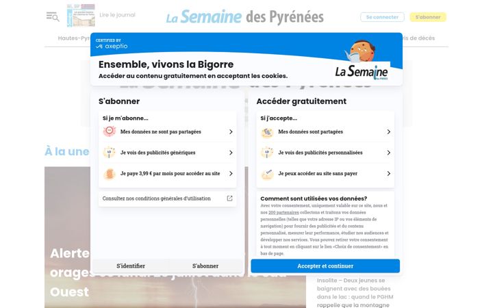 Screenshot of lasemainedespyrenees.fr