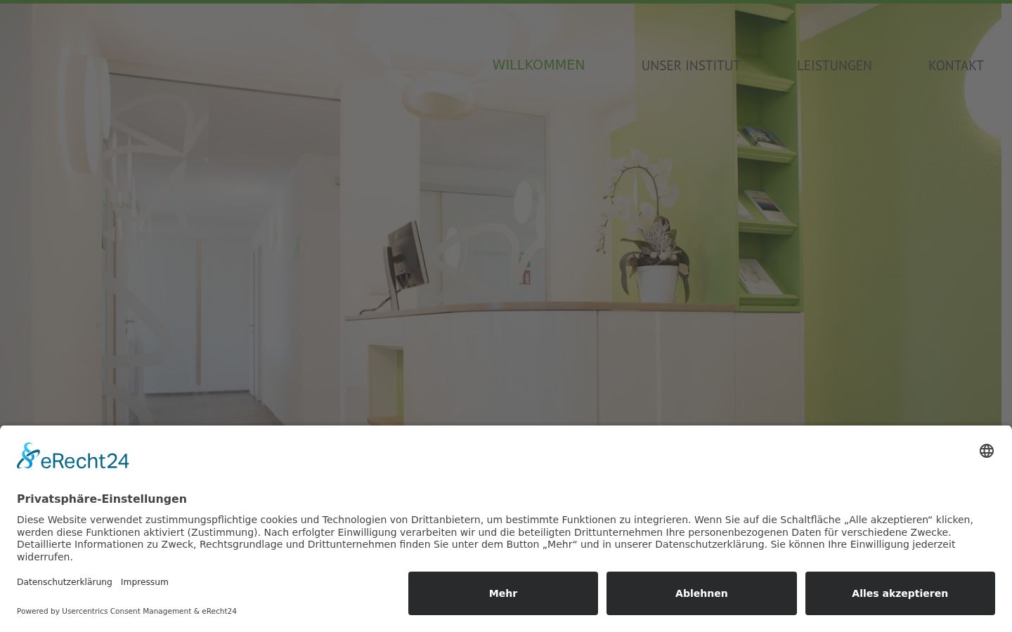Screenshot of the consent banner shown before any interaction