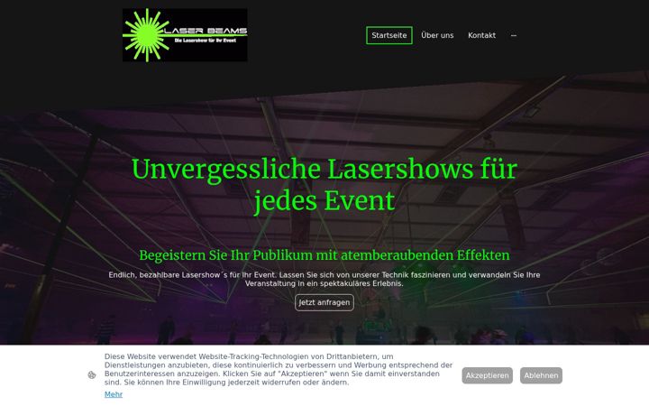 Screenshot of laser-beams.de