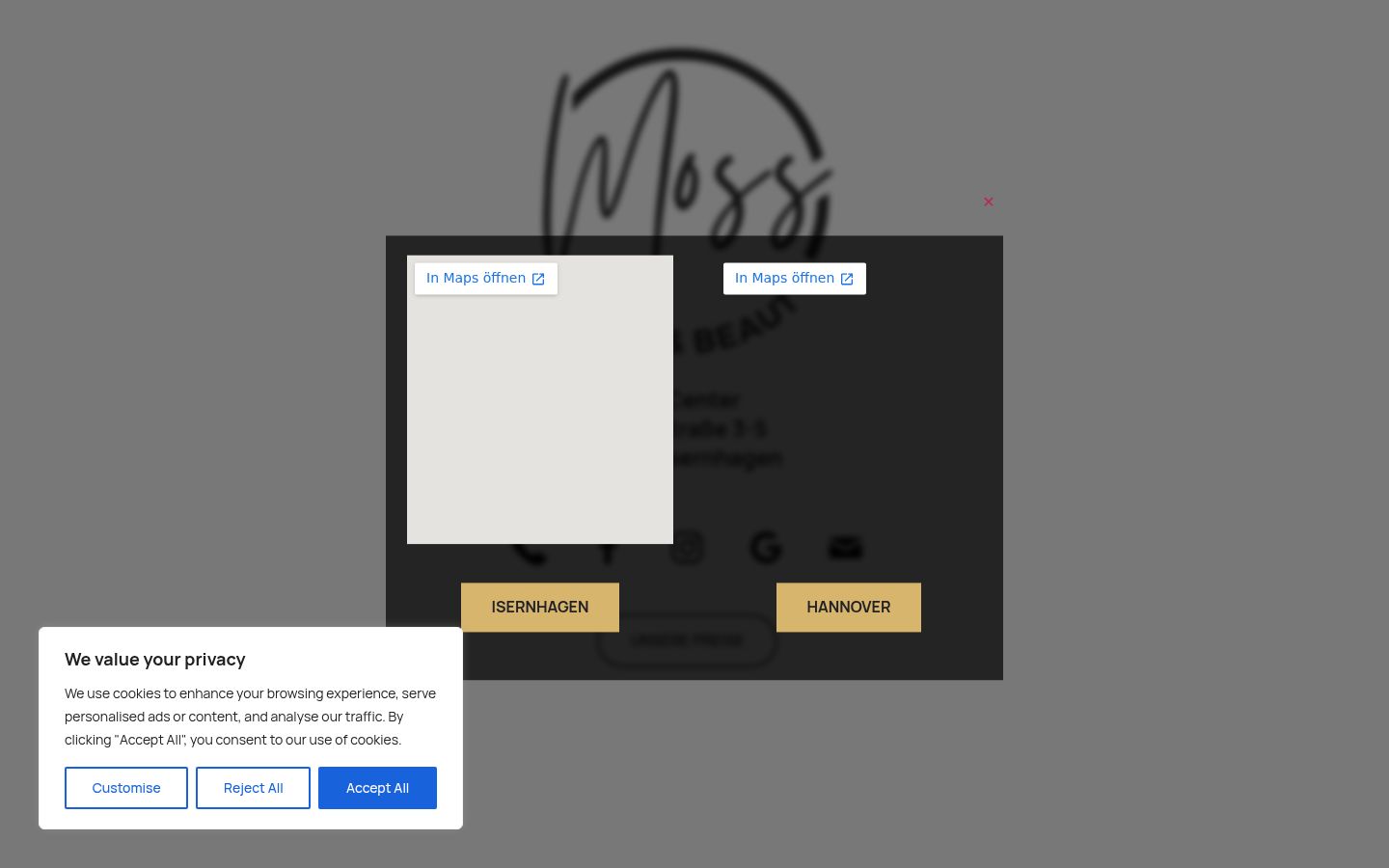 Screenshot del banner di consenso mostrato prima di qualsiasi interazione