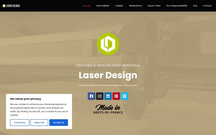 Screenshot of laser-design.fr