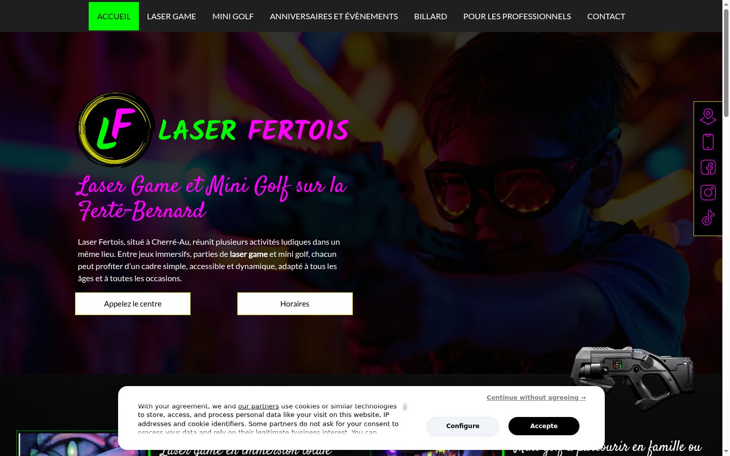 Screenshot del banner di consenso mostrato prima di qualsiasi interazione