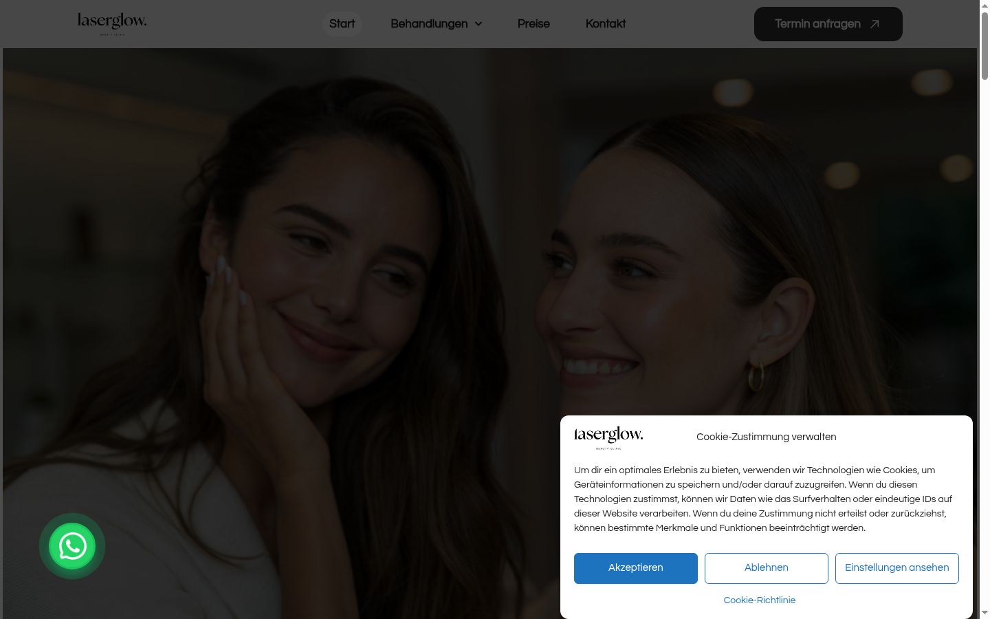 Screenshot of the consent banner shown before any interaction