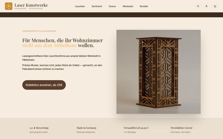 Screenshot of laser-kunstwerke.de