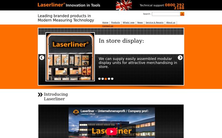 Screenshot of laser-liner.co.uk