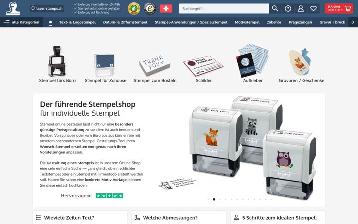 Screenshot of laser-stamps.ch