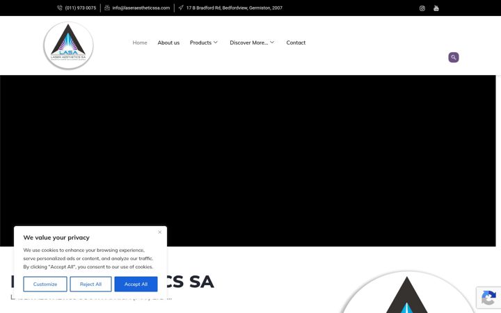 Screenshot of laseraestheticssa.com