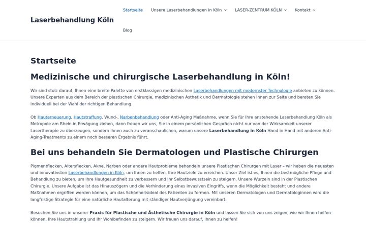 Kuvakaappaus sivustosta laserbehandlung-koeln.de
