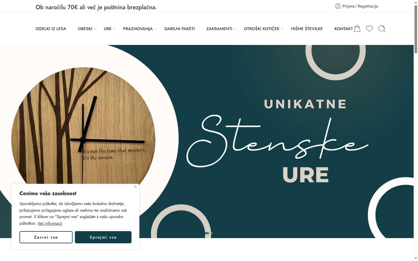 Screenshot del banner di consenso mostrato prima di qualsiasi interazione