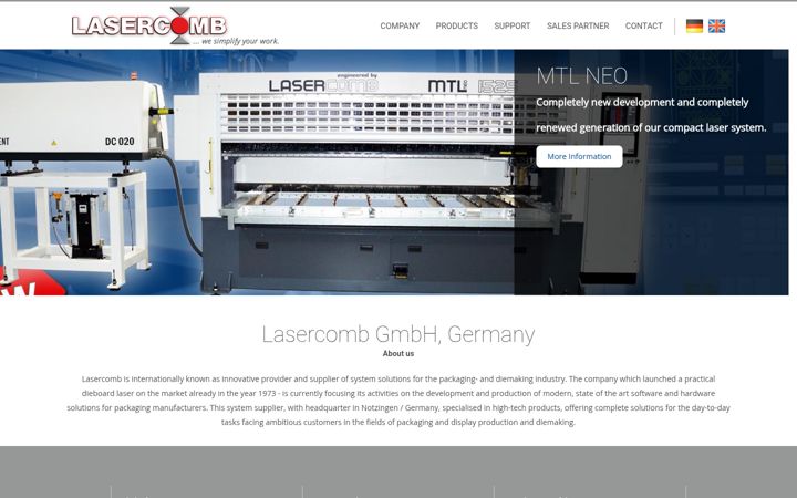 Screenshot of lasercomb.com