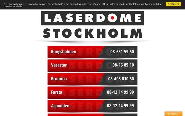 Screenshot of laserdome-stockholm.se