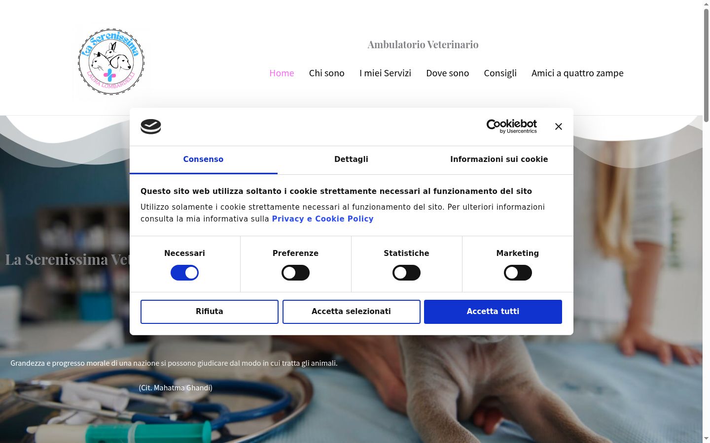 Screenshot of the consent banner shown before any interaction