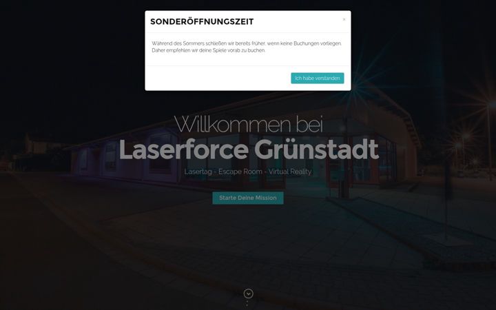 Screenshot of laserforce-gruenstadt.de