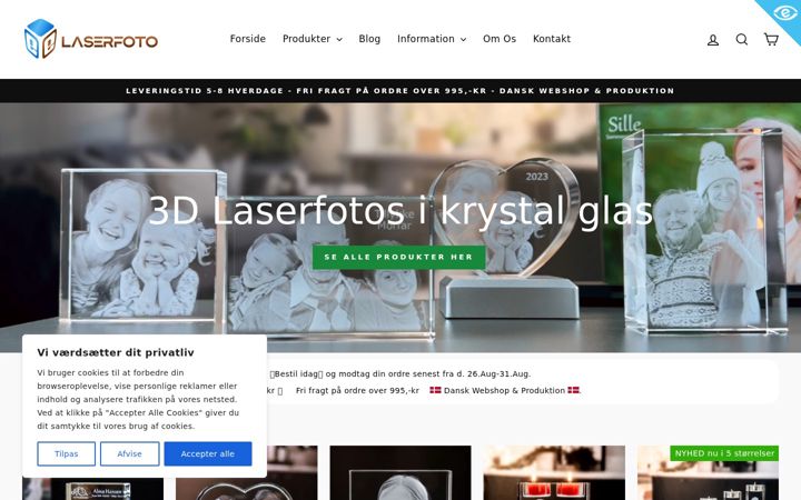 Screenshot of laserfoto.dk