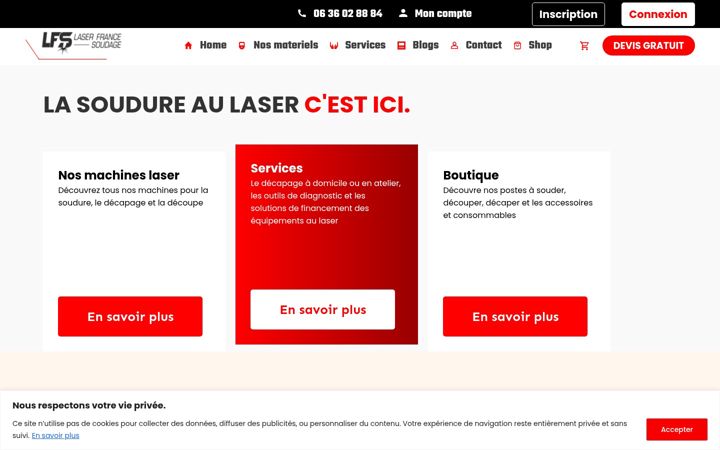 Screenshot of laserfrancesoudage.fr