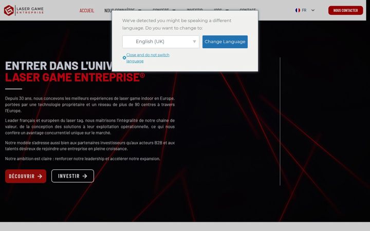 Screenshot of lasergame-entreprise.com