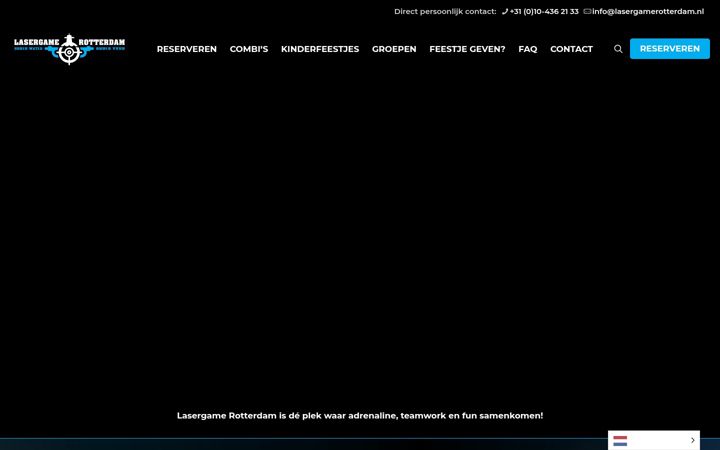 Kuvakaappaus sivustosta lasergamerotterdam.nl