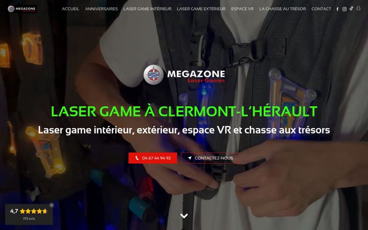 Screenshot of lasergames-megazone-clermont-herault.com