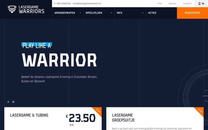 Screenshot of lasergamewarriors.nl