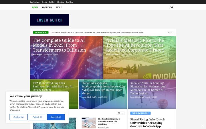Screenshot of laserglitch.com