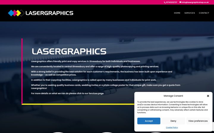 Screenshot di lasergraphicshop.co.uk