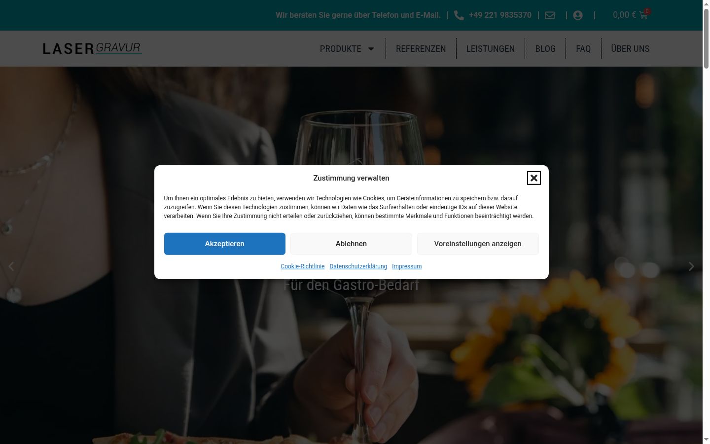 Screenshot of the consent banner shown before any interaction