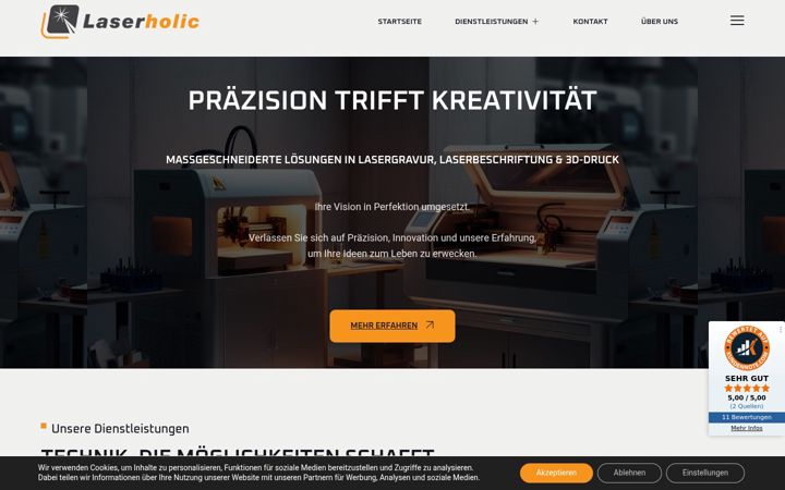 Screenshot of laserholic.de