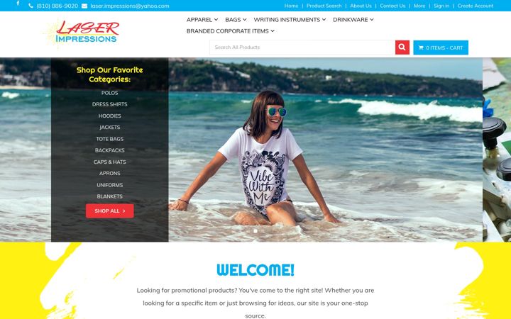 Screenshot of laserimpressionsusa.com