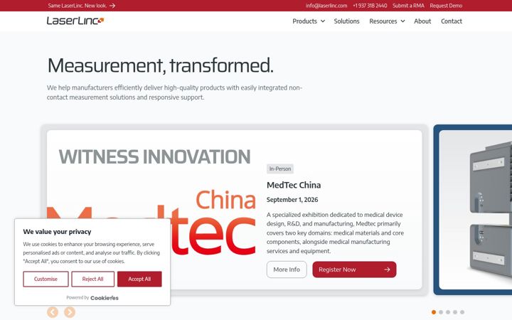 Screenshot of laserlinc.com