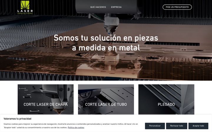 Screenshot of lasermanufacturing.es