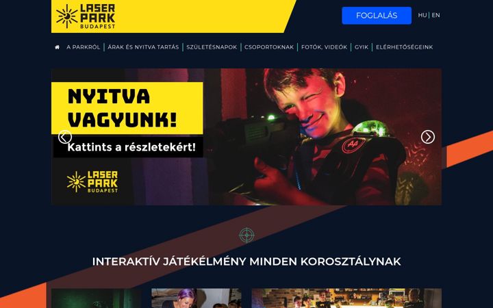 Screenshot ta' laserpark.hu