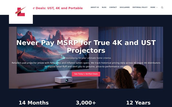 Screenshot of laserprojectordeals.com