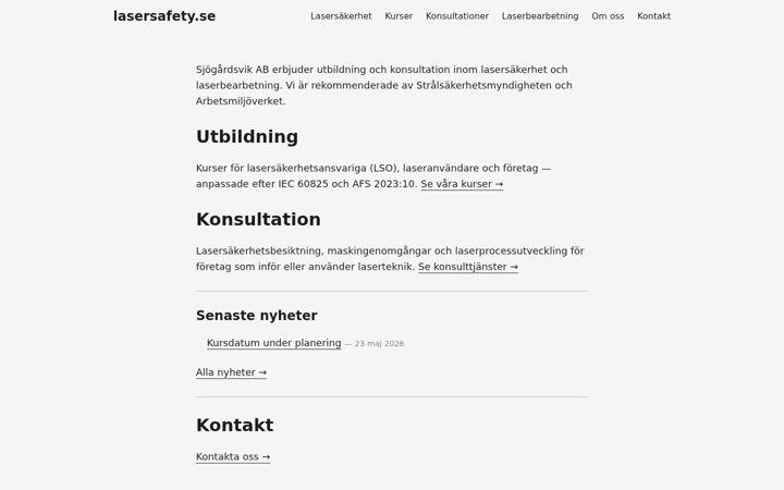 Screenshot of lasersafety.se