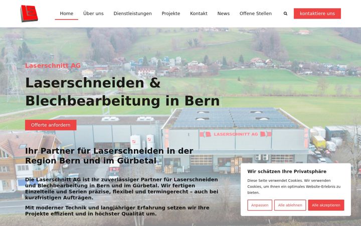 Screenshot of laserschnitt.ch