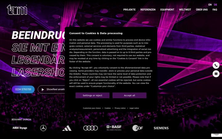 Screenshot of lasershow-lasershows.com