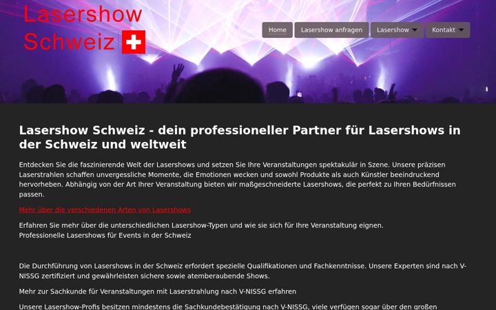 Screenshot of lasershow-schweiz.ch